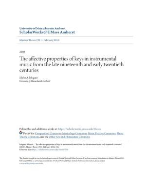 The Affective Properties of Keys in Instrumental Music from the Late Nineteenth and Early Twentieth Centuries