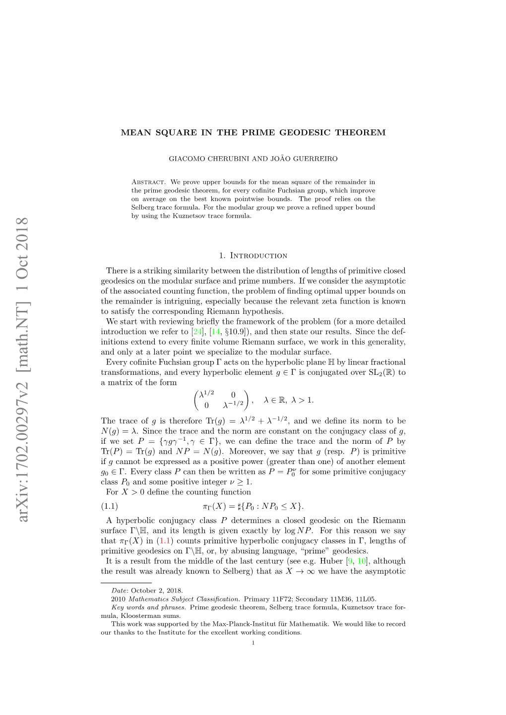 Mean Square in the Prime Geodesic Theorem