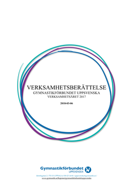Verksamhetsberättelse Gymnastikförbundet Uppsvenska Verksamhetsåret 2017