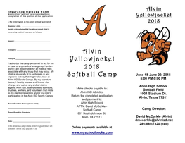 Alvin Yellowjacket 2018 Softball Camp