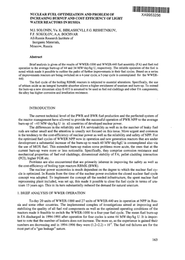 Nuclear Fuel Optimization and Problem of Xa9953256 Increasing Burnup and Cost Efficiency of Light Water Reactors in Russia