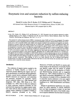 Enzymatic Iron and Uranium Reduction by Sulfate-Reducing Bacteria