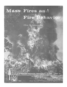 Mass Fires and Fire Behavior