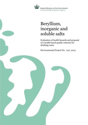 Beryllium, Inorganic and Soluble Salts
