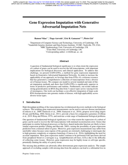 Gene Expression Imputation with Generative Adversarial Imputation Nets