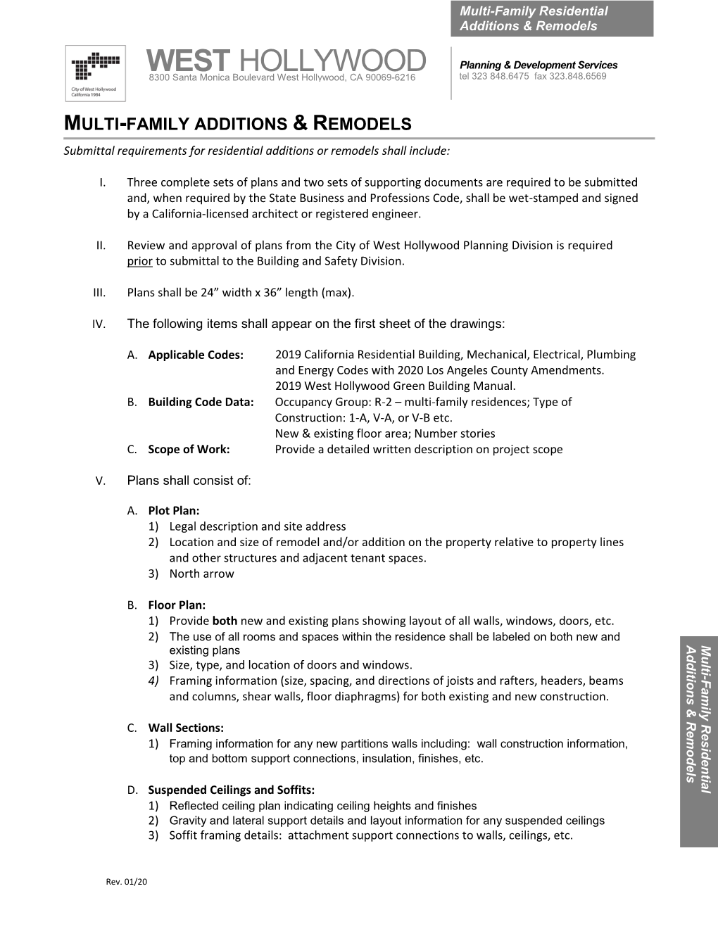 City of West Hollywood Planning Division Is Required Prior to Submittal to the Building and Safety Division