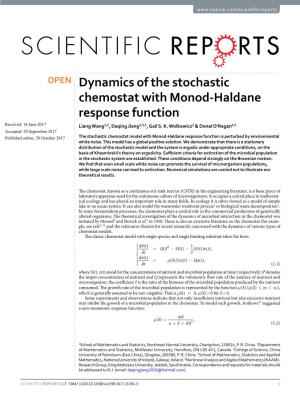 Dynamics of the Stochastic Chemostat with Monod-Haldane Response Function Received: 14 June 2017 Liang Wang1,2, Daqing Jiang1,3,5, Gail S