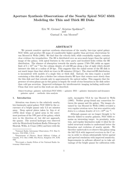 Aperture Synthesis Observations of the Nearby Spiral NGC 6503: Modeling the Thin and Thick HI Disks