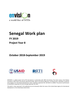 Senegal Work Plan FY 2019 Project Year 8