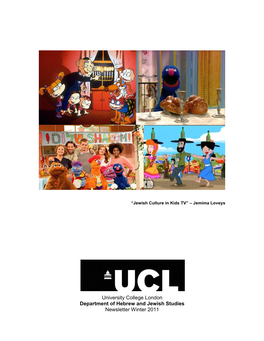 University College London Department of Hebrew and Jewish Studies Newsletter Winter 2011