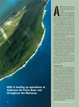 DOD Is Beefing up Operations at Andersen Air Force Base and Throughout the Marianas