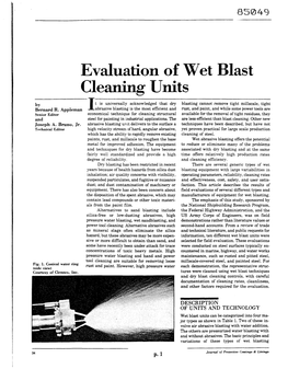 Evaluation of Wet Blast Cleaning Units