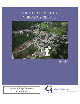 The Stowe Village Vibrancy Report