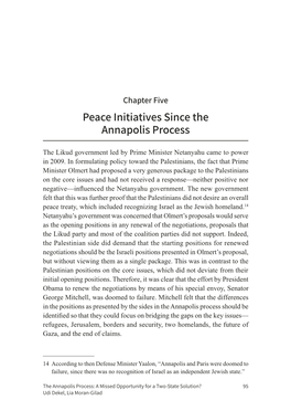 Peace Initiatives Since the Annapolis Process