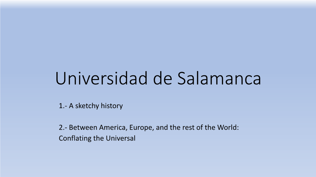 Universidad De Salamanca