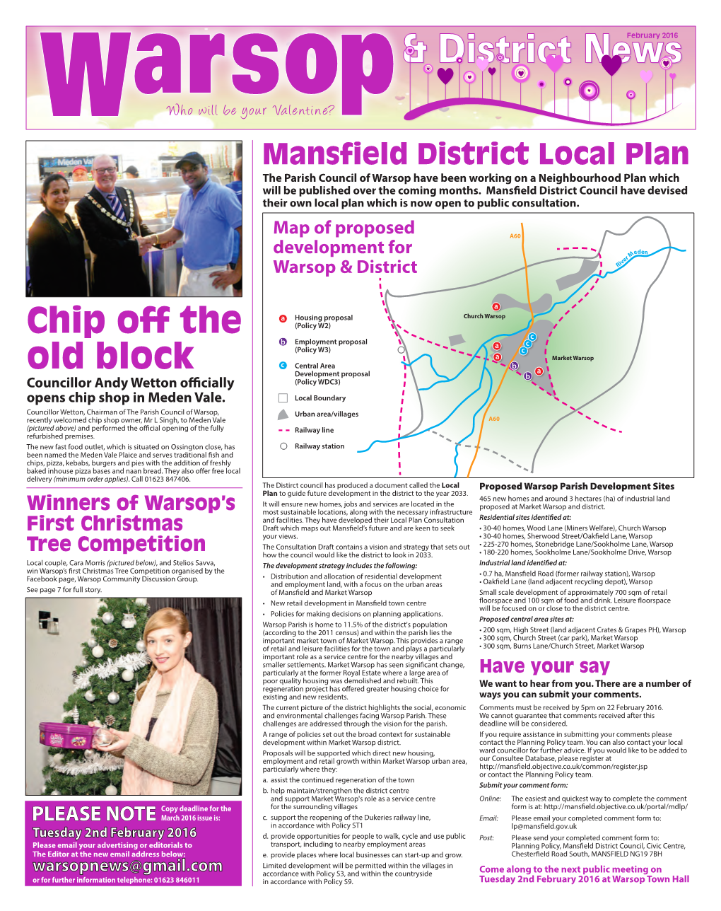 Mansfield District Local Plan the Parish Council of Warsop Have Been Working on a Neighbourhood Plan Which Will Be Published Over the Coming Months