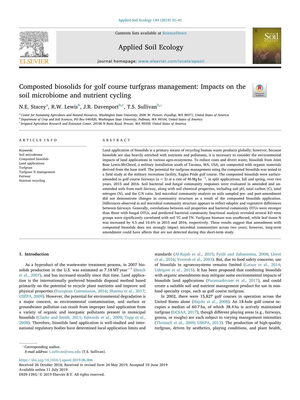 Composted Biosolids for Golf Course Turfgrass Management Impacts On