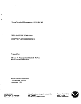 NOAA Technical Memorandum NWS NHC 31, National Oceanic and Atmospheric Administration, U.S