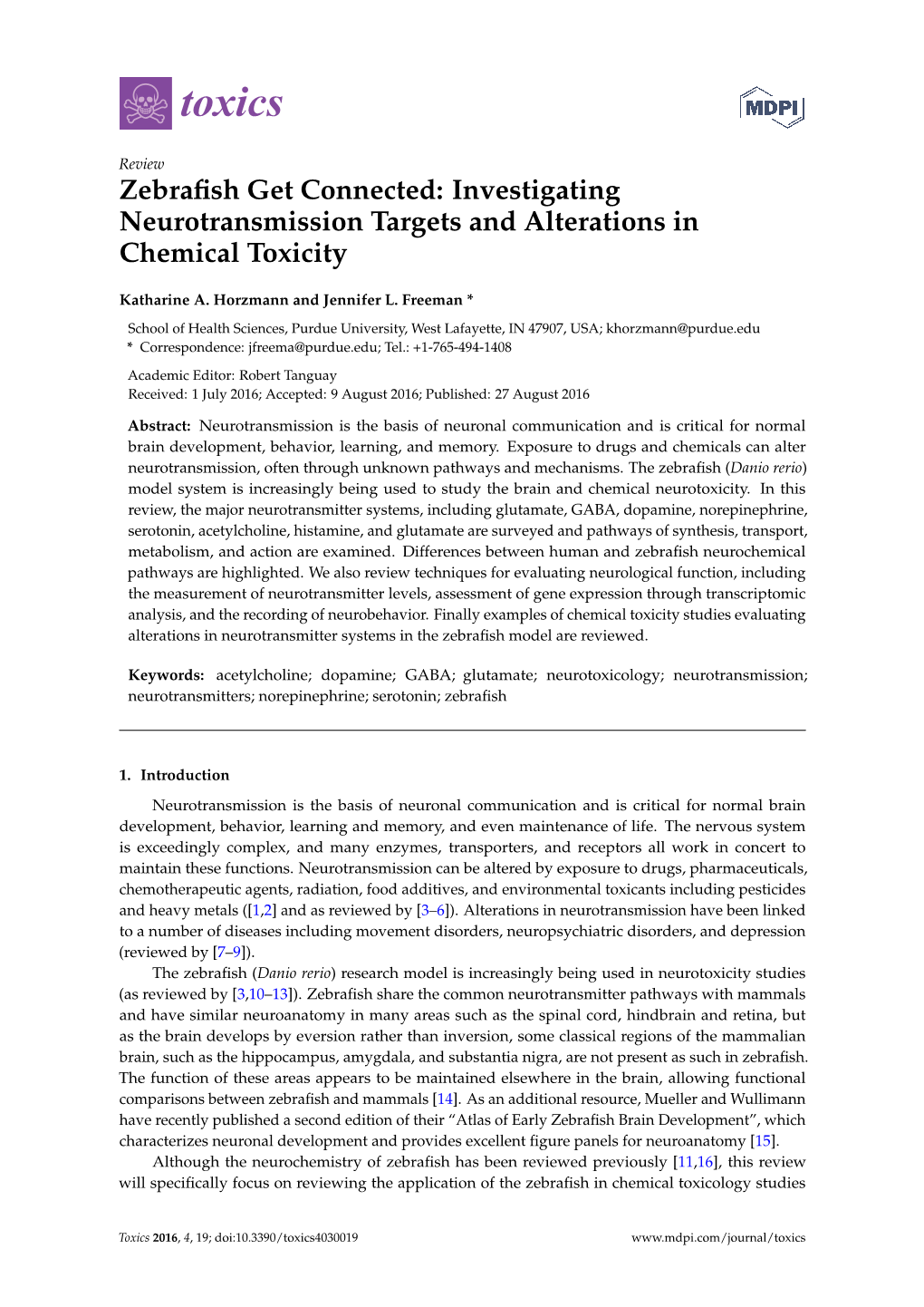 Investigating Neurotransmission Targets and Alterations in Chemical Toxicity