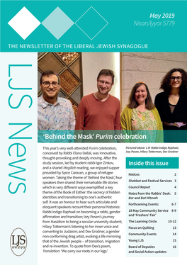 LJS Newsthe NEWSLETTER of the LIBERAL JEWISH SYNAGOGUE