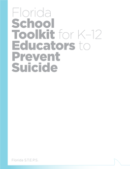Florida School Toolkit for K–12 Educators to Prevent Suicide