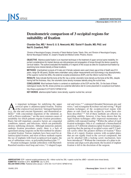 Densitometric Comparison of 3 Occipital Regions for Suitability of Fixation