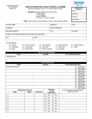 APPLICATION for FLIGHT SCHOOL LICENSE Page 1 of 2 of 4Transportation9 Informationrequired by Act 327, P.A
