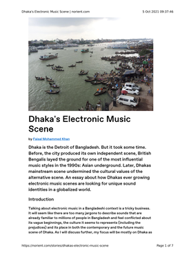 Dhaka's Electronic Music Scene | Norient.Com 5 Oct 2021 09:37:46