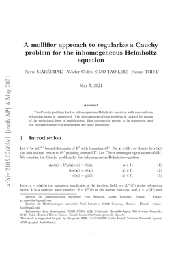 A Mollifier Approach to Regularize a Cauchy Problem for The
