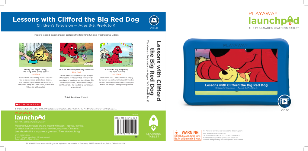 Lessons with Clifford the Big Red Dog Children’S Television — Ages 3-5, Pre-K to K VIDEO