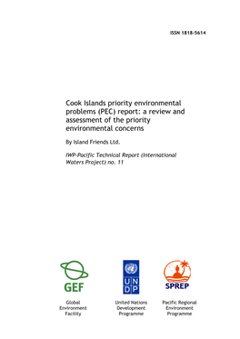 Cook Islands Priority Environmental Problems (PEC) Report: a Review and Assessment of the Priority Environmental Concerns