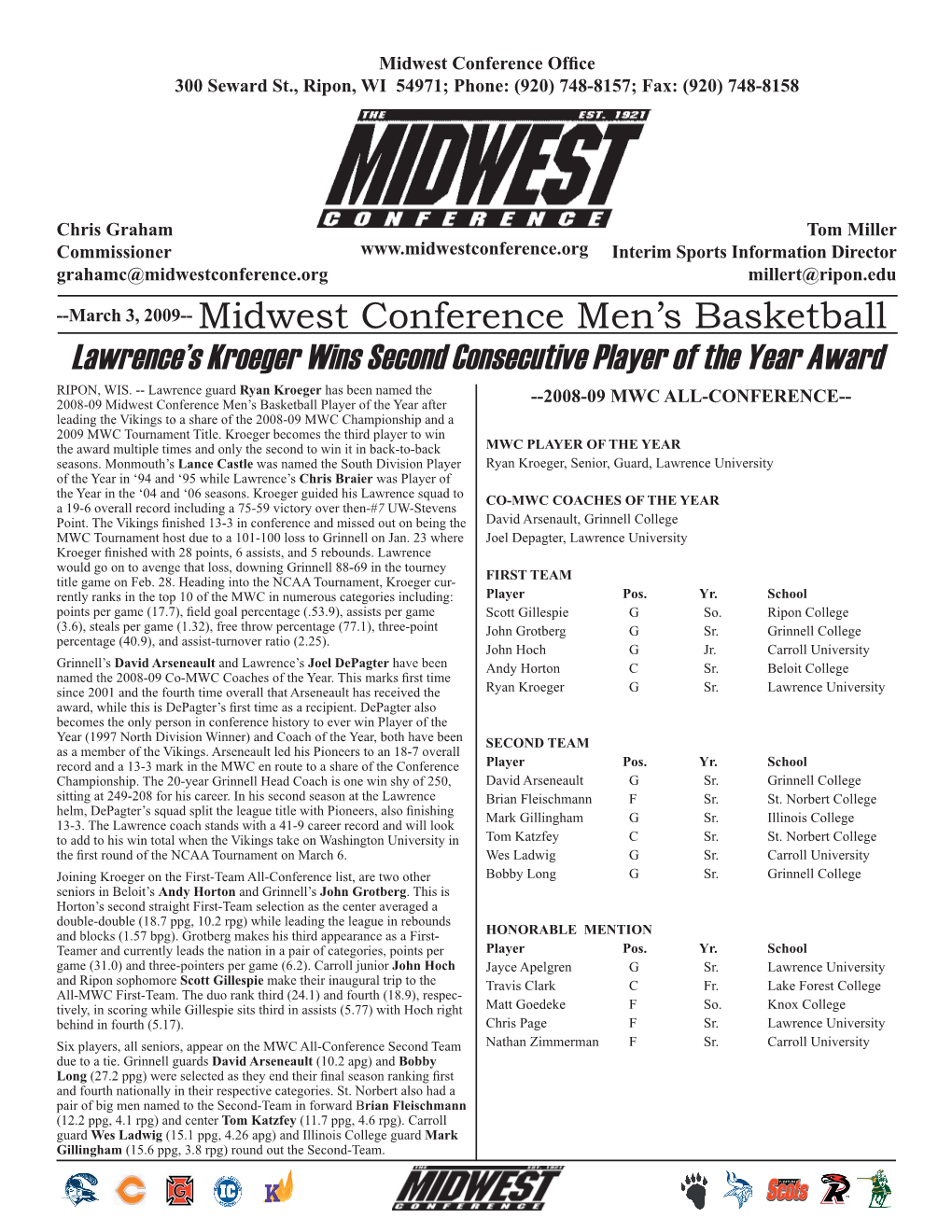 Midwest Conference Men's Basketball
