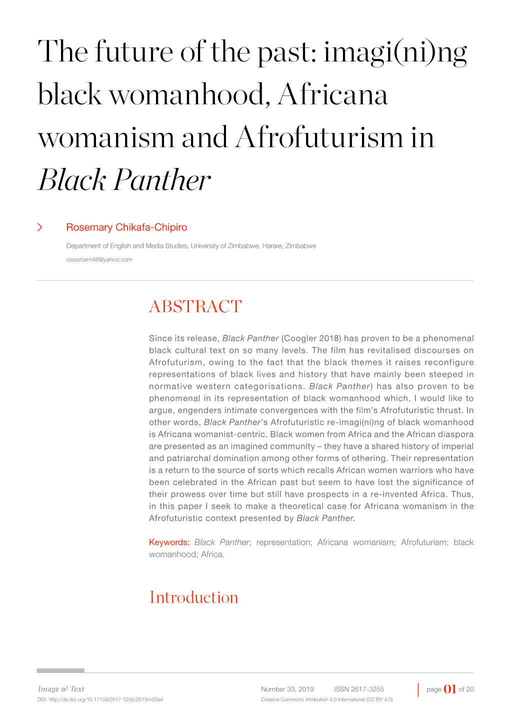 Ng Black Womanhood, Africana Womanism and Afrofuturism in Black Panther