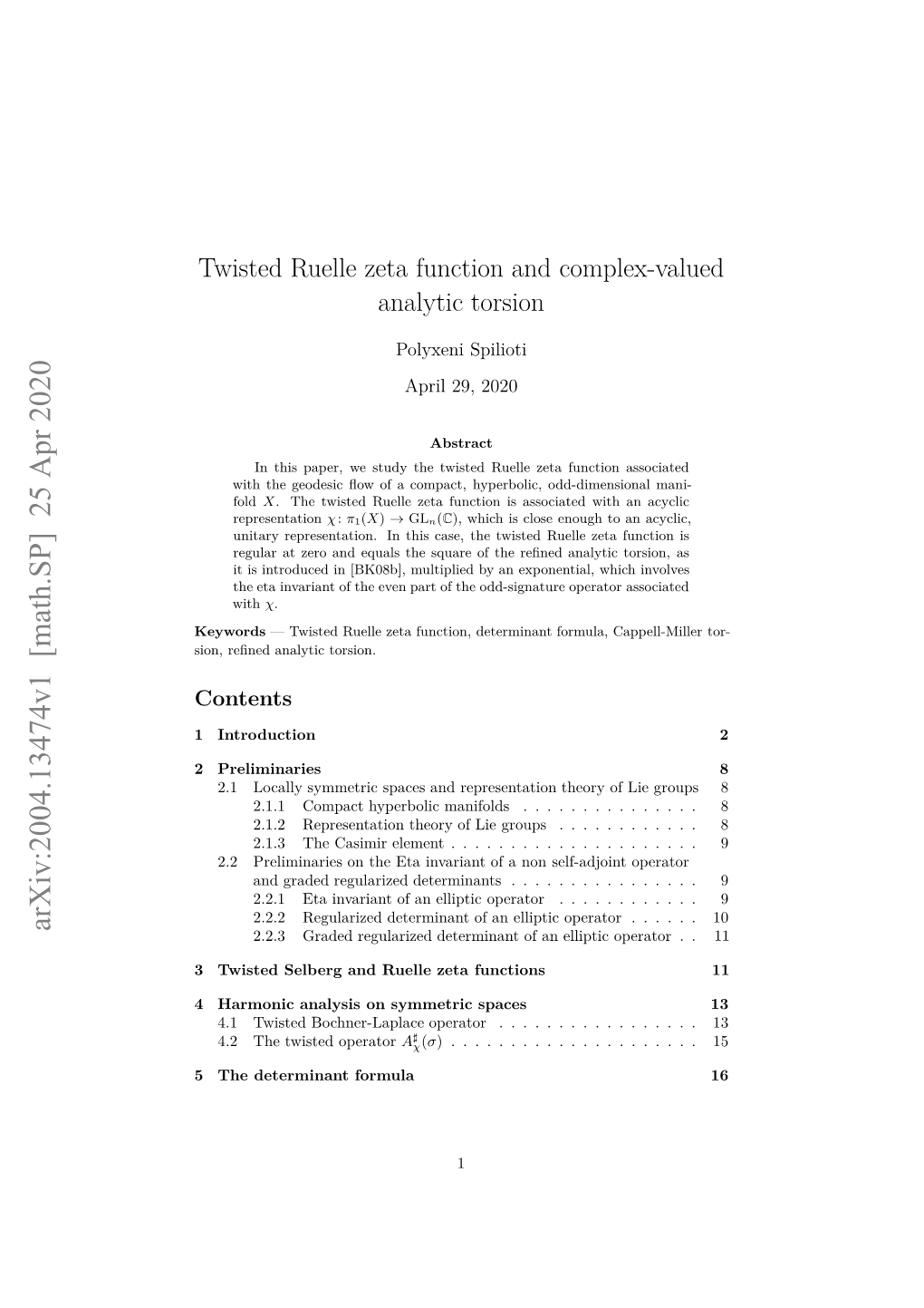 Twisted Ruelle Zeta Function and Complex-Valued Analytic Torsion