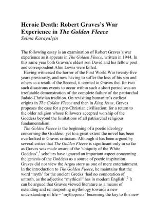 Robert Graves's War Experience in the Golden Fleece
