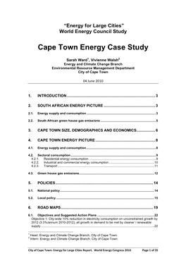 Cape Town Energy Case Study