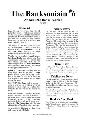 The Banksoniain #6 an Iain (M.) Banks Fanzine May 2005