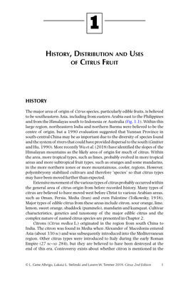History History, Distribution and Uses of Citrus Fruit