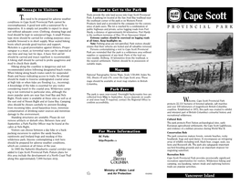 Cape Scott Park Brochure