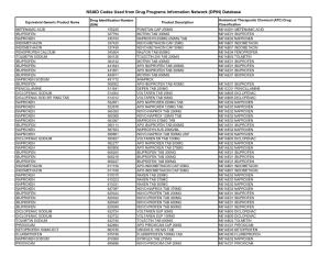 NSAID Codes Used from Drug Programs Information Network (DPIN) Database