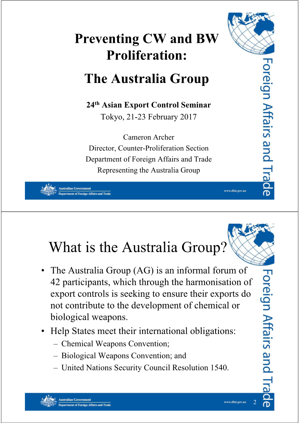 What Is the Australia Group?