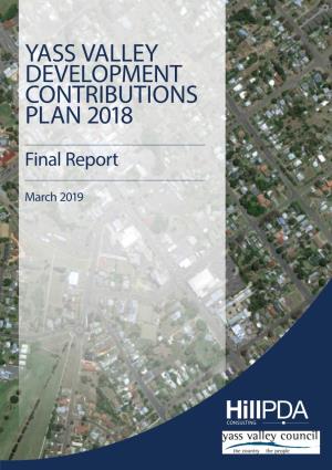 Yass Valley Development Contributions Plan 2018