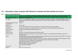 D.1 Information Needs of People with Parkinson's Disease and Their