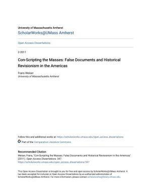 Con-Scripting the Masses: False Documents and Historical Revisionism in the Americas