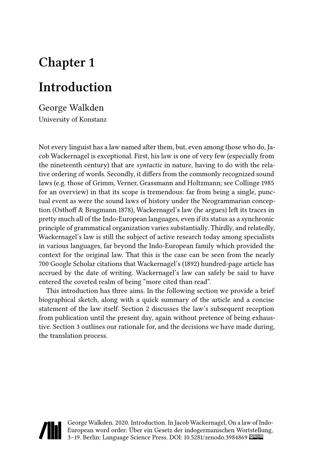 Chapter 1 Introduction George Walkden University of Konstanz