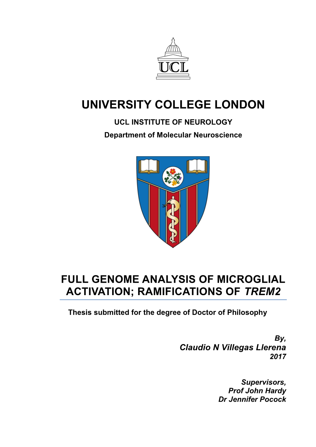 Full Genome Analysis of Microglial Activation; Ramifications of Trem2