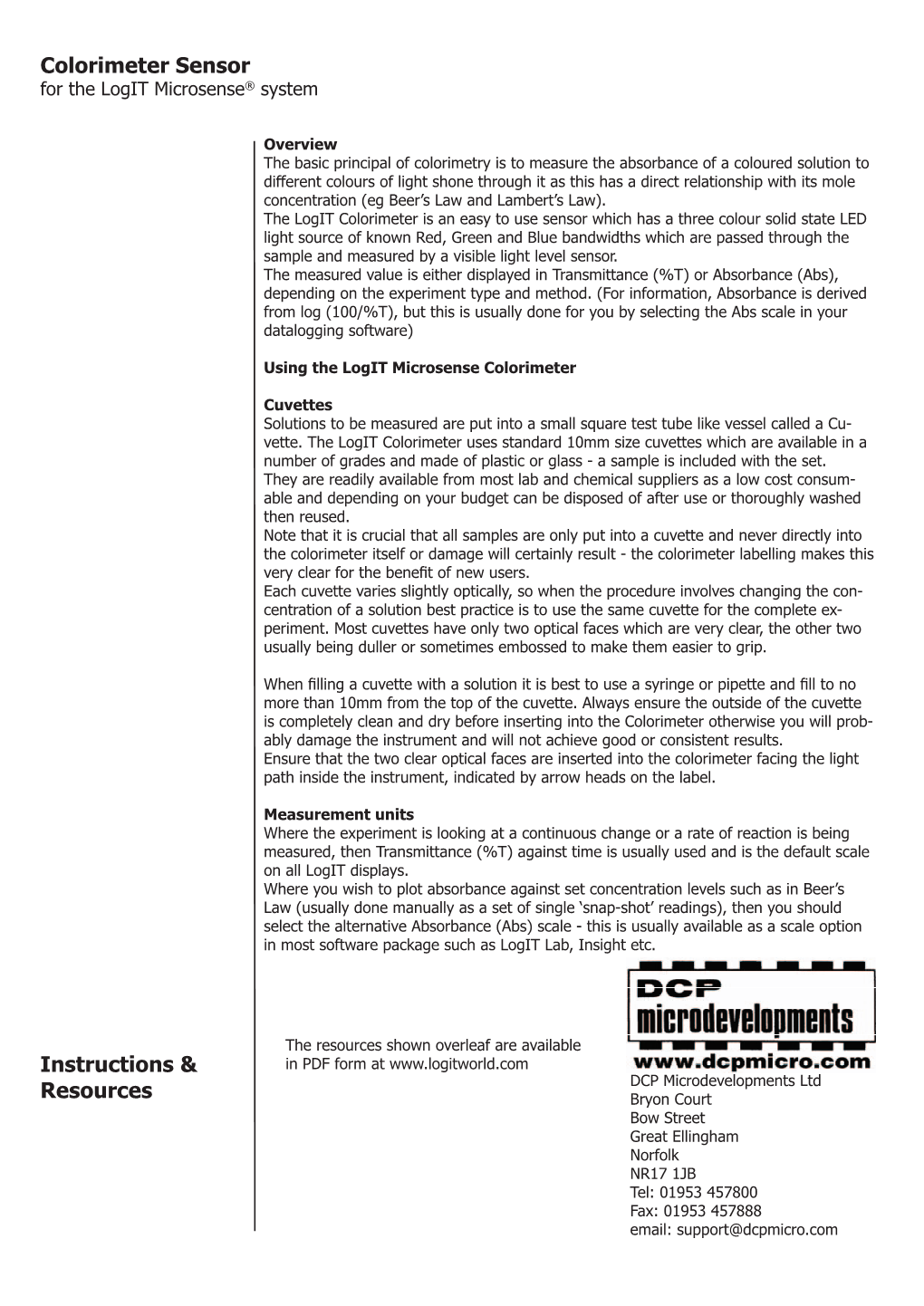 Colorimeter Instructions.Indd