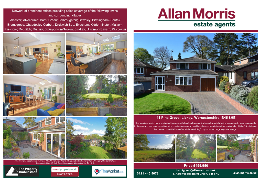 41 Pine Grove Lickey Worcestershire