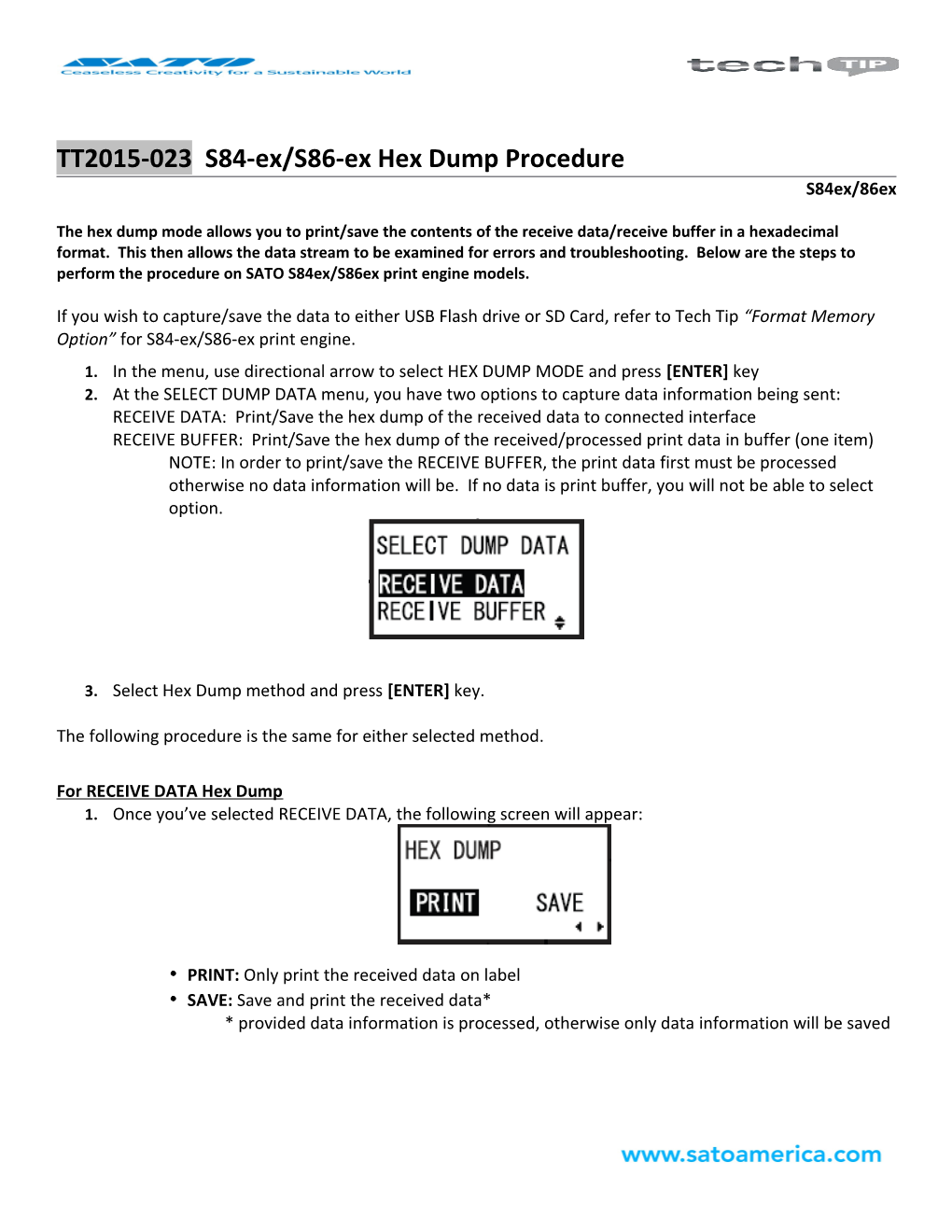 TT2015-023 S84-Ex/S86-Ex Hex Dump Procedure