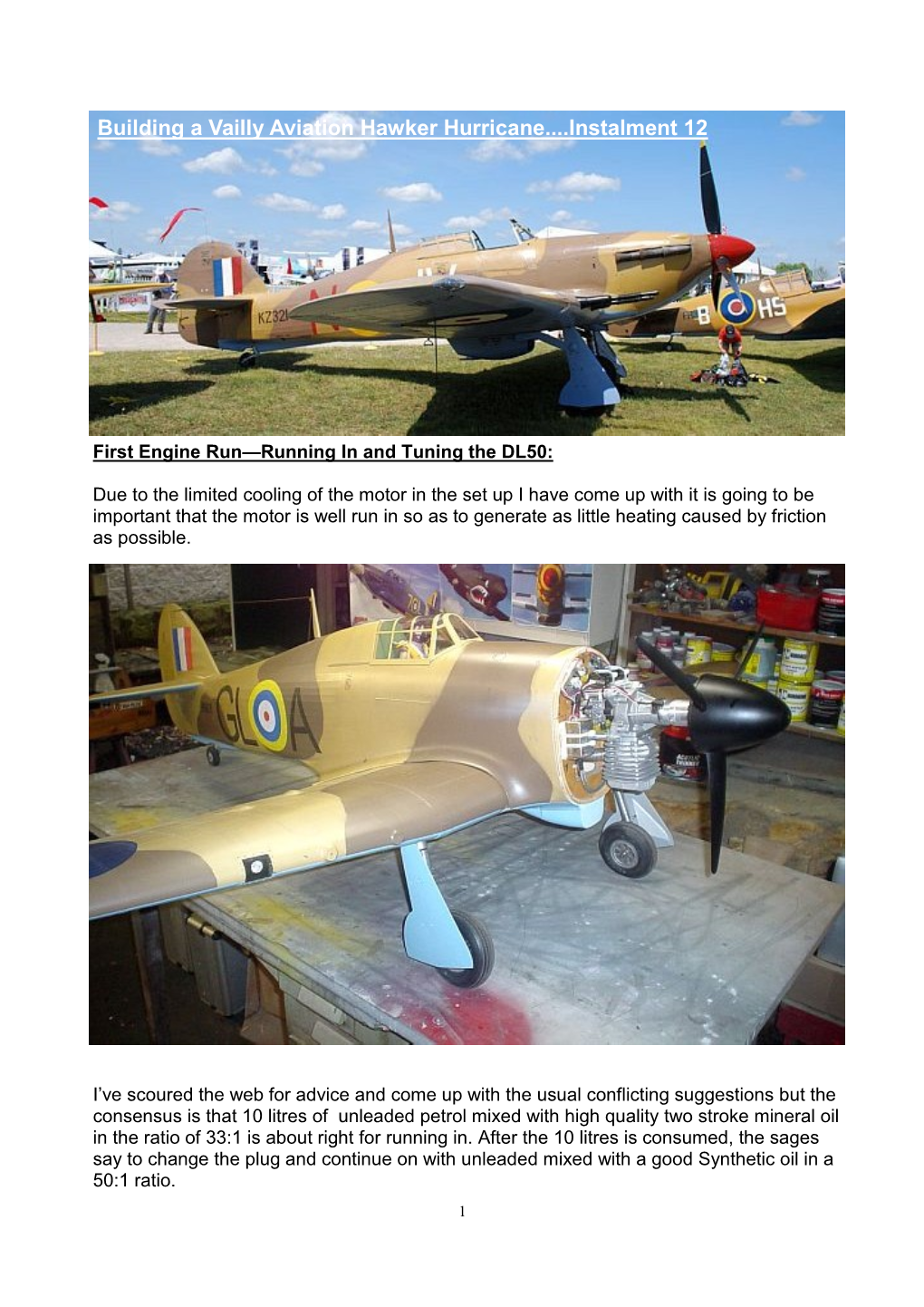 Building a Vailly Aviation Hawker Hurricane...Instalment 12